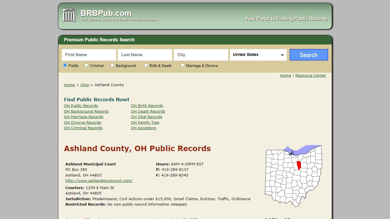 Ashland County Public Records | Search Ohio Government ...